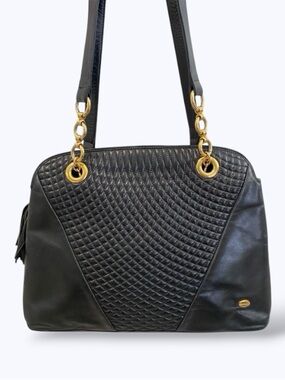 Bally Quilted Panel Lambskin Leather Tote - Rare Vintage Italian Luxury